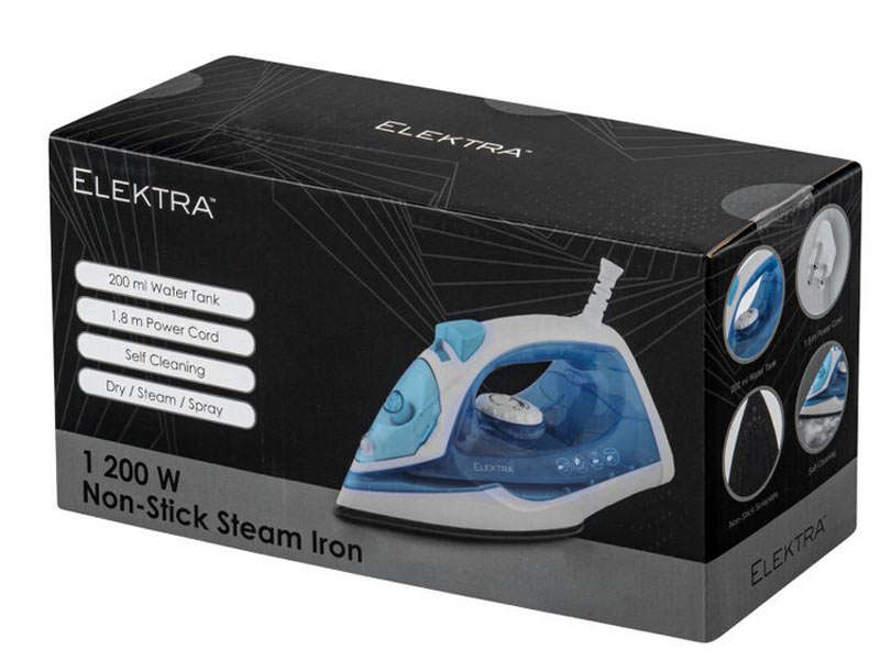 Elektra 1200W Dry Spray Steam Non-Stick Steam Iron