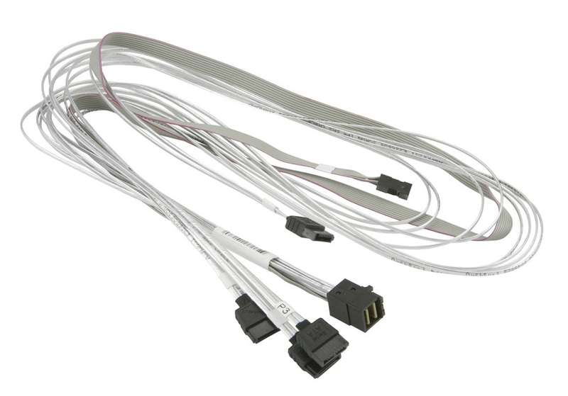 Supermicro Internal MiniSAS HD to 4 SATA with Sideband 90/90/75/75/75cm Cable
