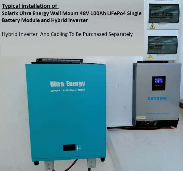 Solarix Ultra Energy Wall Mount 48V 100Ah LiFePo4 Single