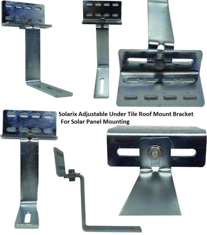 Solarix Adjustable Under Tile Roof Mount Bracket For Solar