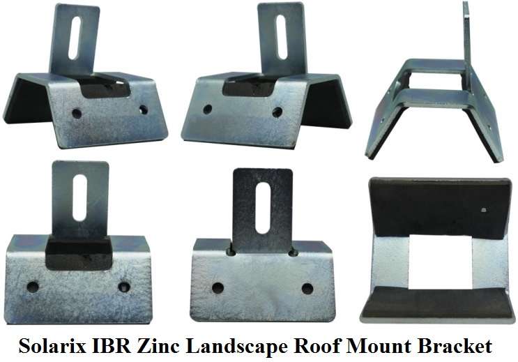 Solarix IBR Zinc Landscape Roof Mount Bracket For Solar