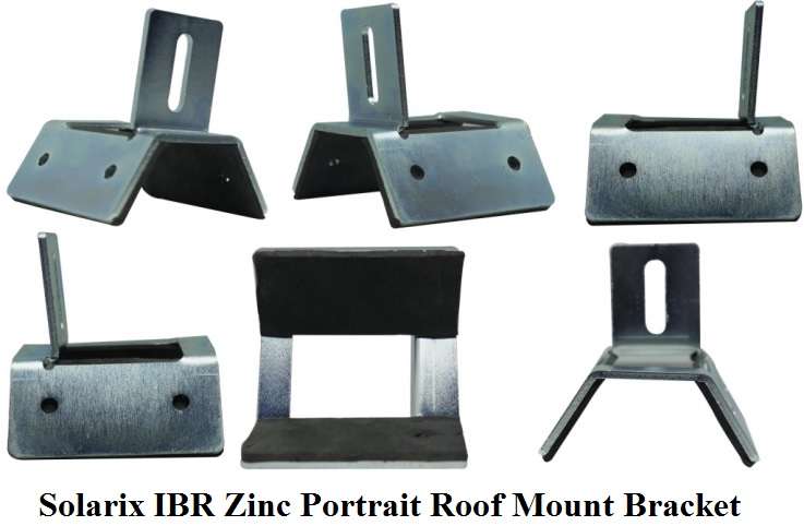 Solarix IBR Zinc Portrait Roof Mount Bracket For Solar