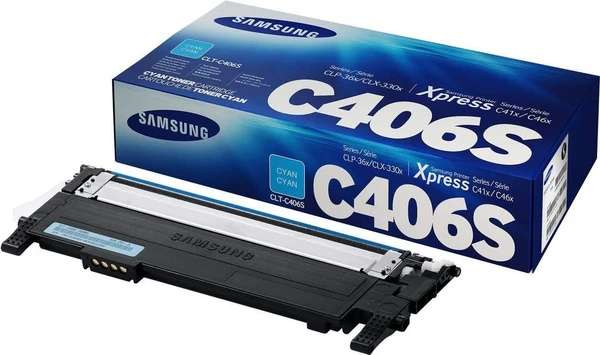 Samsung CLT-C406S Cyan Toner Cartridge 1000 Pages Original ST986A Single-pack