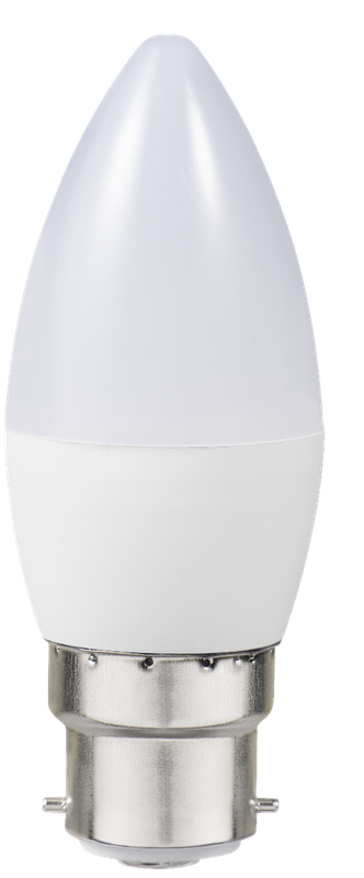 SWITCHED 5W Candle LED Light Bulb B22 - Warm White