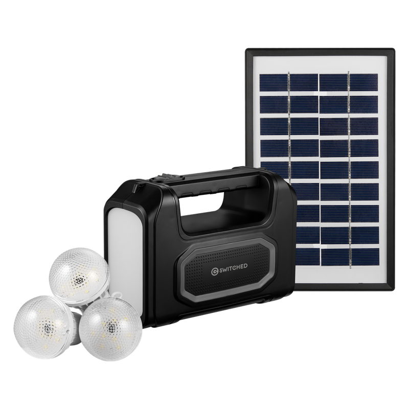 SWITCHED Portable Power Station with Solar Panel -Black