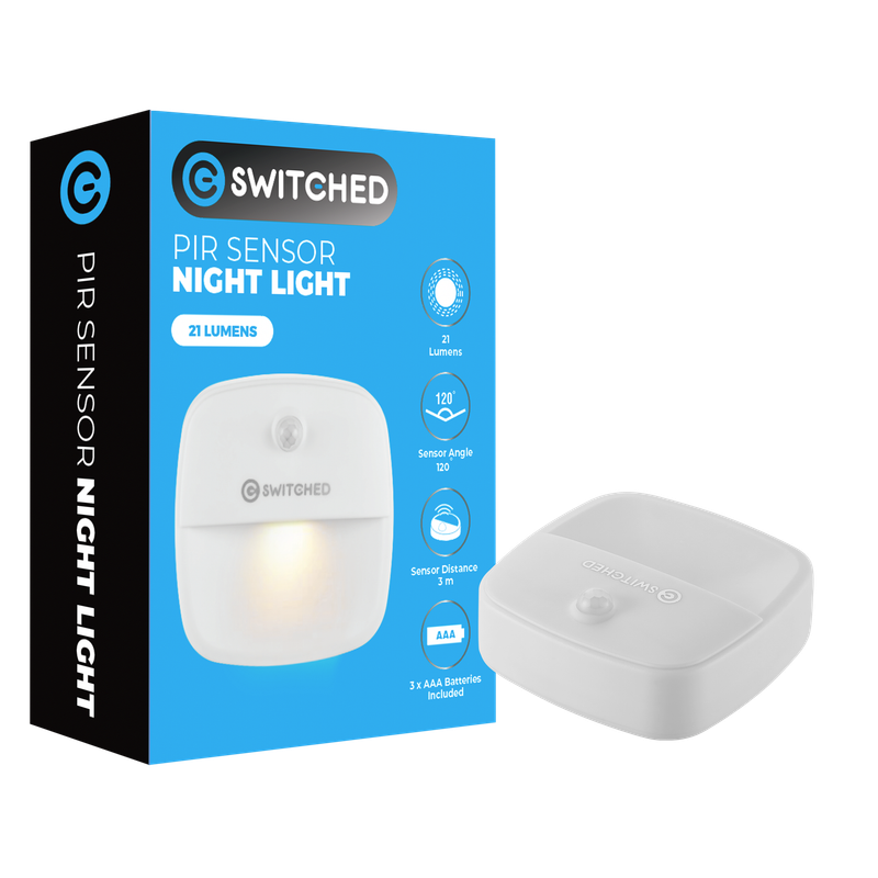 SWITCHED PIR Sensor Night Light - White