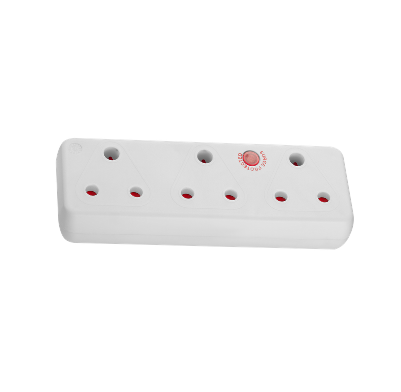 SWITCHED 3PIN to 3 x 16A Socket Surge