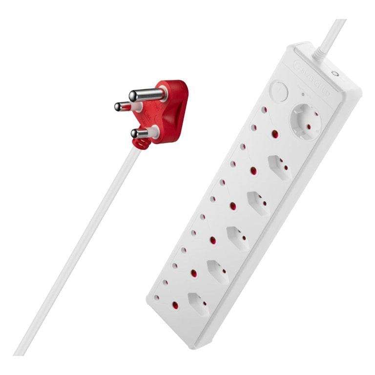 Switched 12-way Medium Surge Protection Multiplug with 0.5m Cord White