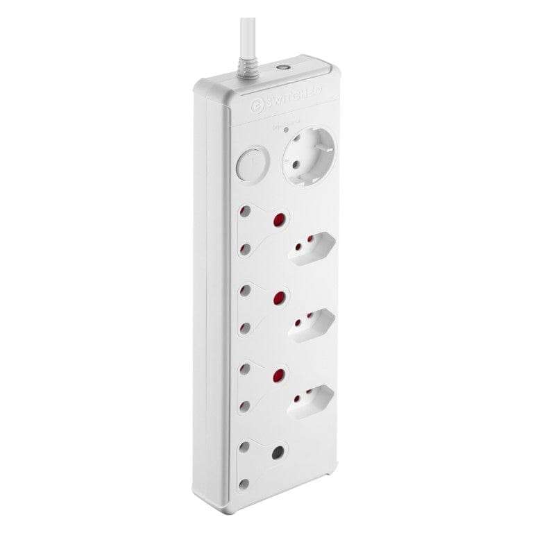 Switched 8-way Medium Surge Protection Multiplug with 0.5m Cord White