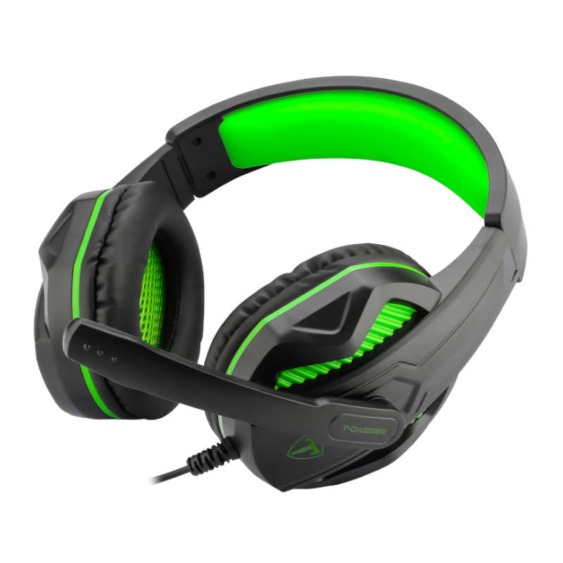 T-Dagger Cook 3.5mm Gaming Headset - Black/Green - T-RGH100-1