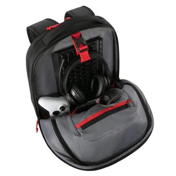 Targus Strike 2 17.3 inch Gaming Laptop Backpack - Black / Red (Integrated reflective rain cover ...