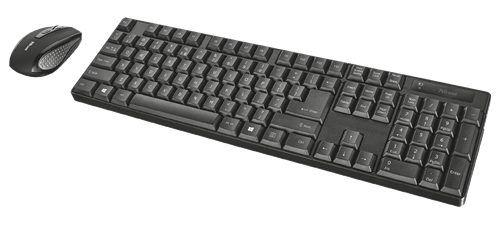 Trust 4 In 1 Home Office Set-Includes Ximo Wireless Keyboard Wireless Mouse Combo