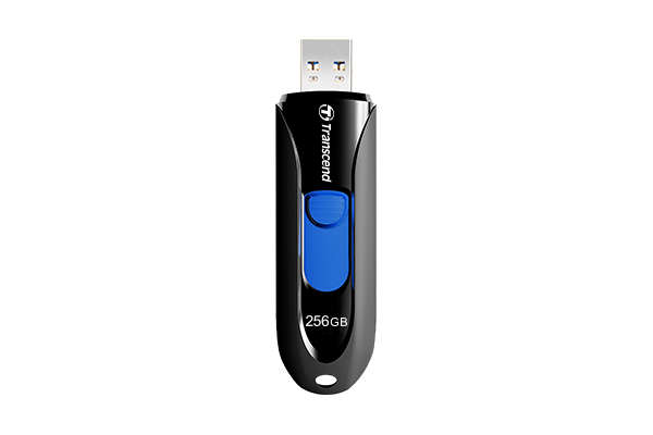Transcend 256GB JF790 USB3.0 Capless Flash Drive - Black and Blue