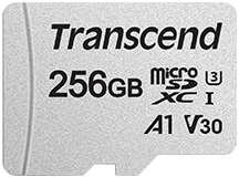 Transcend 300S 256GB MicroSDXC UHS-I Memory Card - Class 10 (with SD Adaptor)