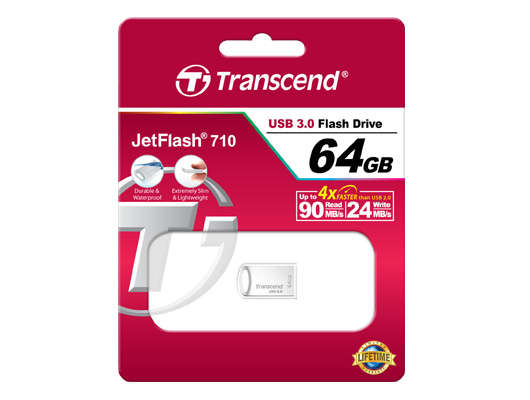 Transcend 64GB Jetflash 710 USB 3.0 - Silver