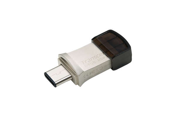 Transcend - 890 JetFlash 64GB USB-C &amp; USB 3.1 Flash Drive - Silver
