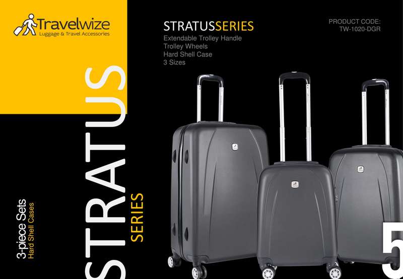 Travelwize Stratus ABS 3 Piece Set Dark Grey