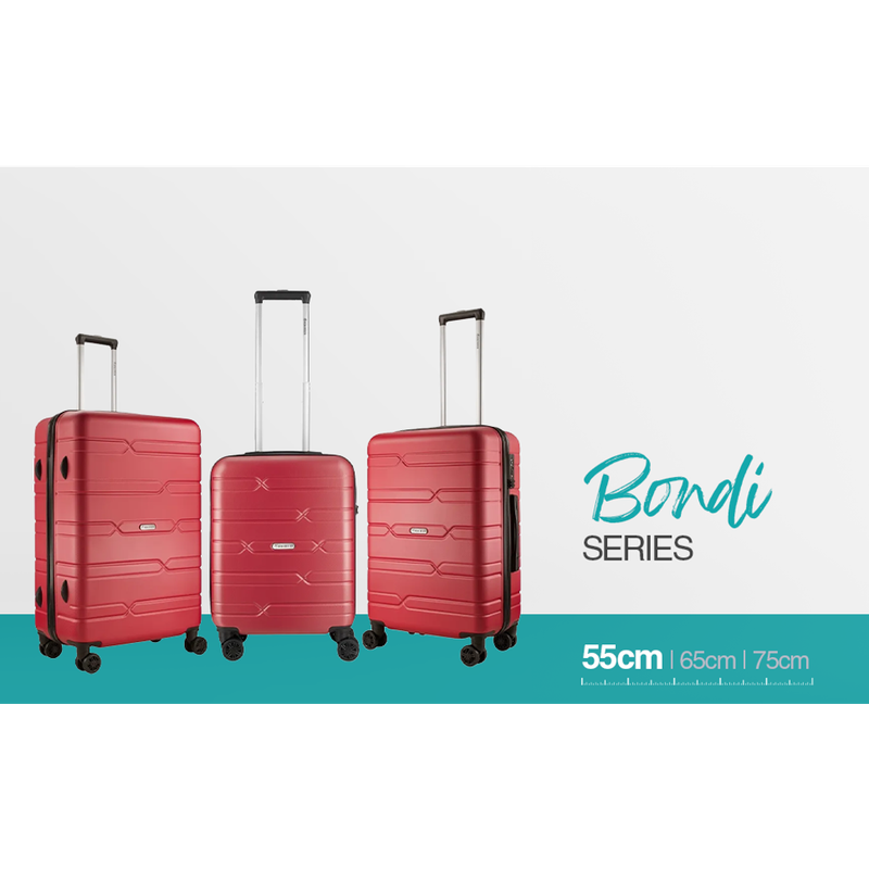 Travelwize Bondi ABS 4-Wheel Spinner 55cm Luggage Red