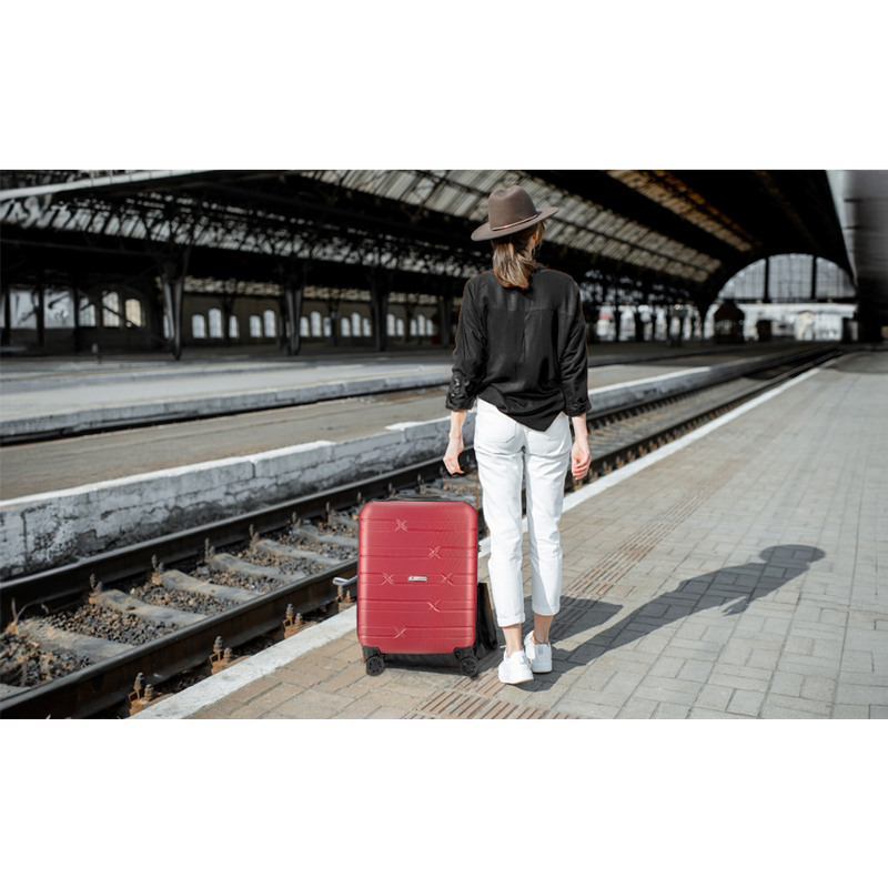Travelwize Bondi ABS 4-Wheel Spinner 55cm Luggage Red