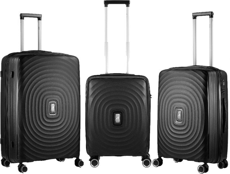 Travelwize Ripple PP 4-Wheel Spinner 55cm Luggage Black