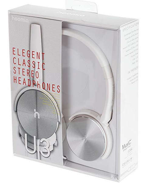 Headphone with Mic White and Silver