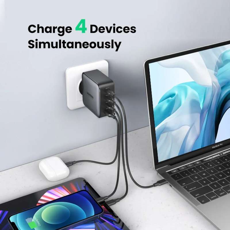UGREEN 4 Port GAN 100w PD Wall Charger Black