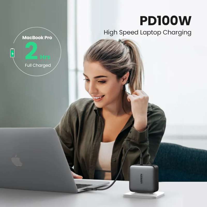 UGREEN 4 Port GAN 100w PD Wall Charger Black
