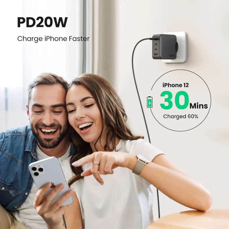 UGREEN 4 Port GAN 100w PD Wall Charger Black
