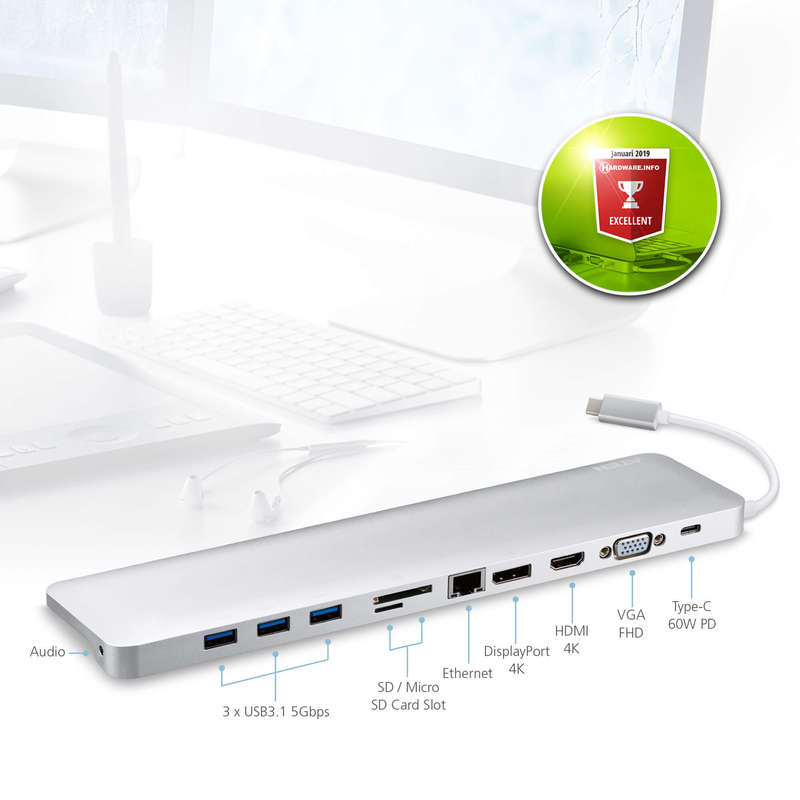 Aten USB-C Multiport Dock with Power Pass-Through