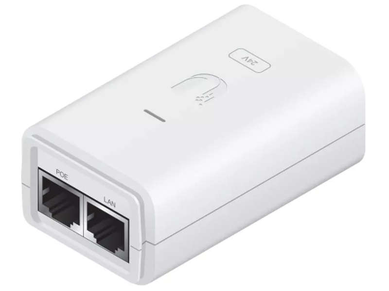 Ubiquiti Gigabit PoE Adapter 24V 7W with No Cable | POE-24-7W-G-WH - UPOE24-7W