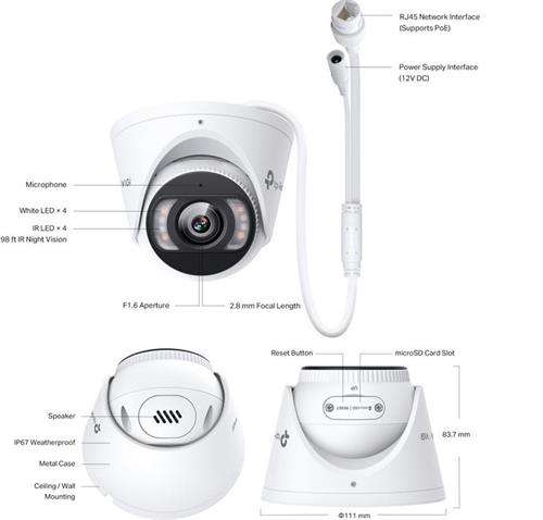 TP-Link VIGI C445 2.8mm VIGI 4MP Full-Colour Turret Network Camera