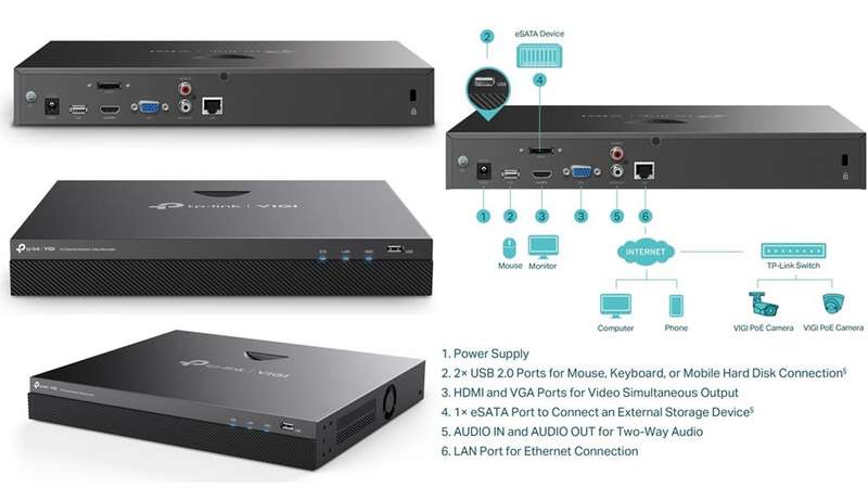 TP-Link VIGI 16 Channel Network Video Recorder - VIGI-NVR2016H