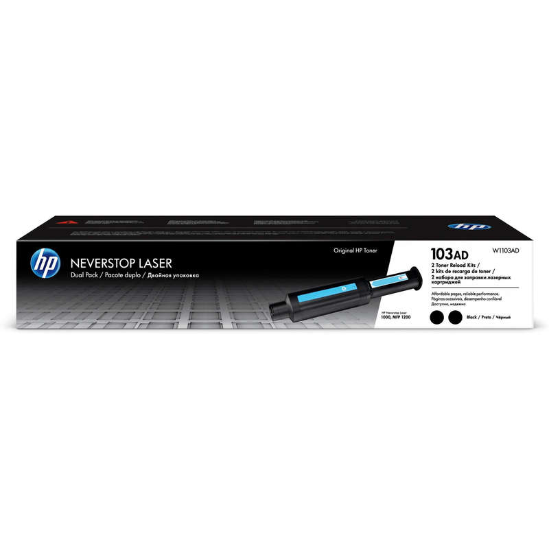 HP 103AD Black Toner Cartridges 2500 Pages Each Original W1103AD Dual-pack