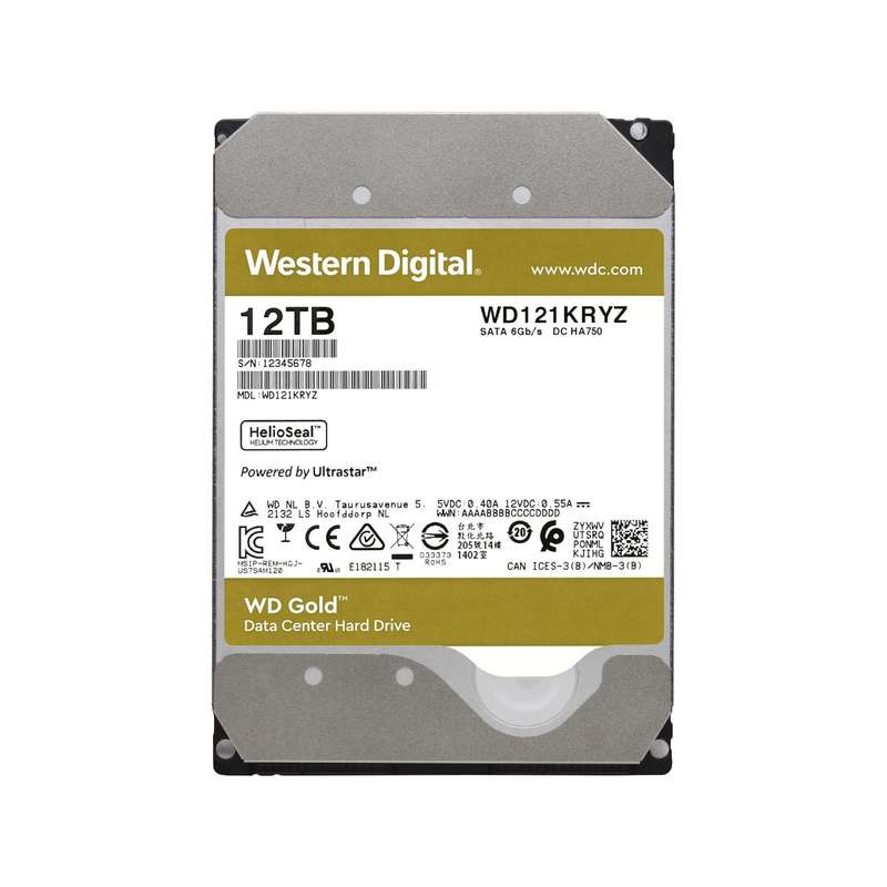 WD Gold 3.5-inch 12TB Serial ATA III Internal Hard Drive WD 121KRYZ