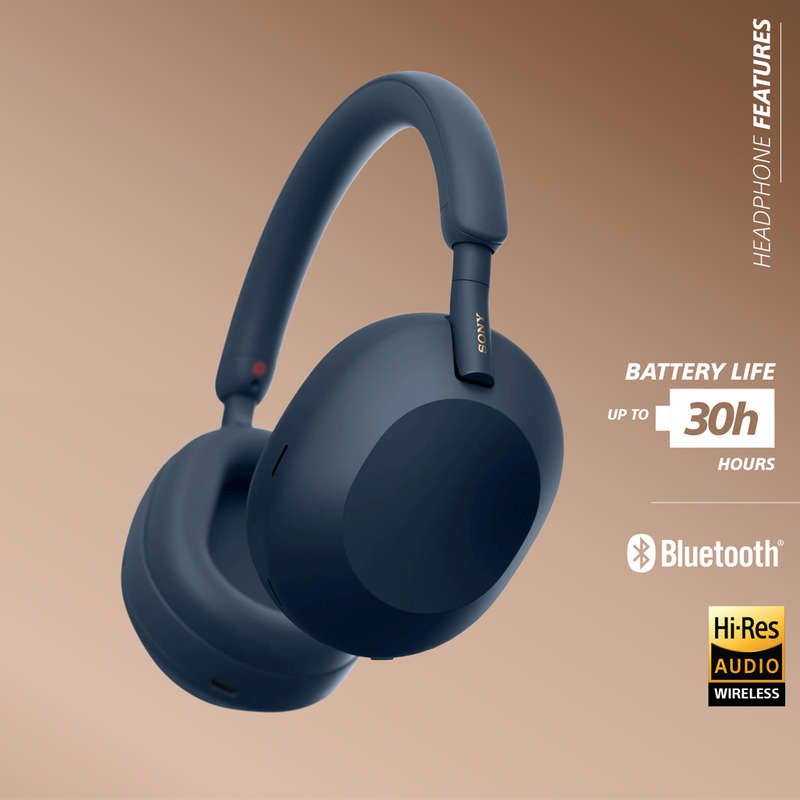 Sony WH1000XM5 (Blue) Noise Cancelling BT Headphones