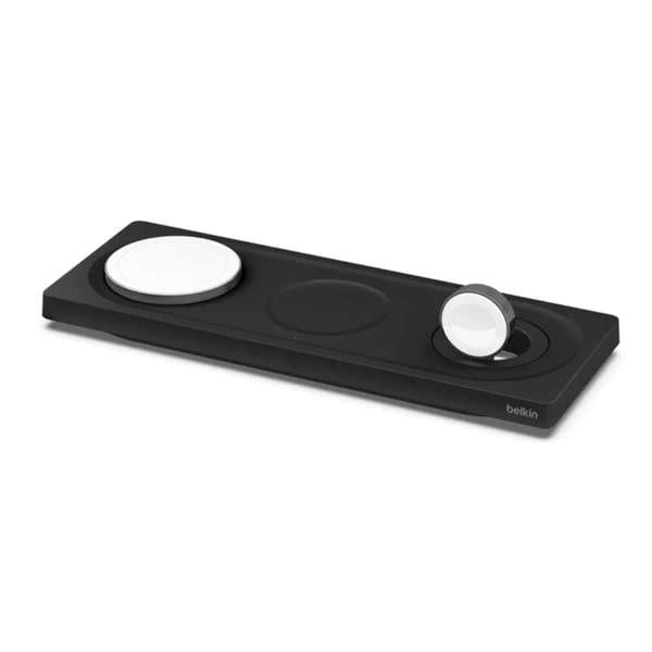 BELKIN BOOSTCHARGE PRO 3-in-1 Wireless Charging Pad with 15W MagSafe for Apple iPhone 14/13/12 Ap...