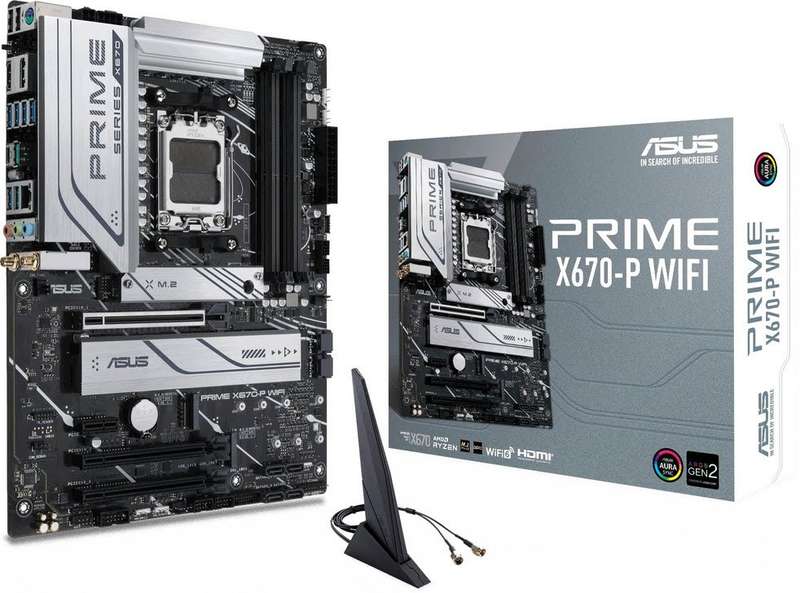Asus Prime X670-P WiFi X670 Chipset AMD Ryzen 7000 Series AM5 Socket ATX Motherboard
