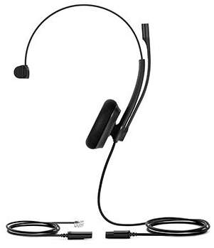 Yealink YHS34 mono headset with RJ-9 and letherette ear cushions