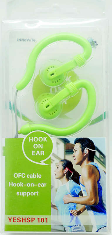 Geeko Innovate Hook On Ear Dynamic Stereo Earphones 1.2m Green