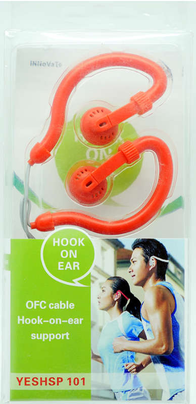 Geeko Innovate Hook On Ear Dynamic Stereo Earphones 1.2m Red