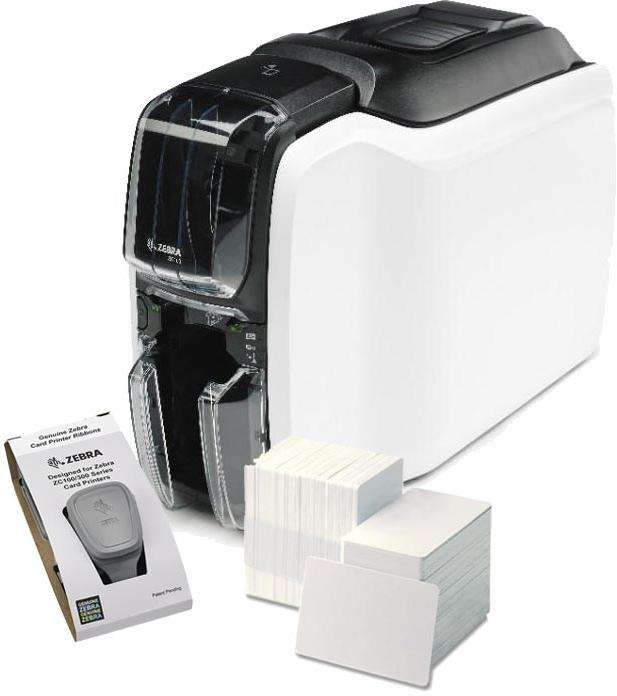Zebra ZC100 Direct-to-Card Printer Single Sided - USB, 200 cards + 200 Ribbon