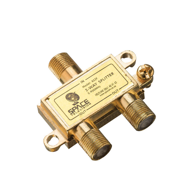 Space TV 2 Way Gold-Plated Terrestrial Aerial Splitter 5-900mHz