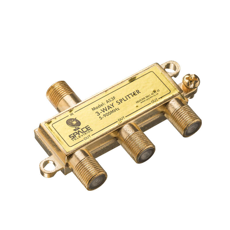 Space TV 3 Way Gold-Plated Terrestrial Aerial Splitter