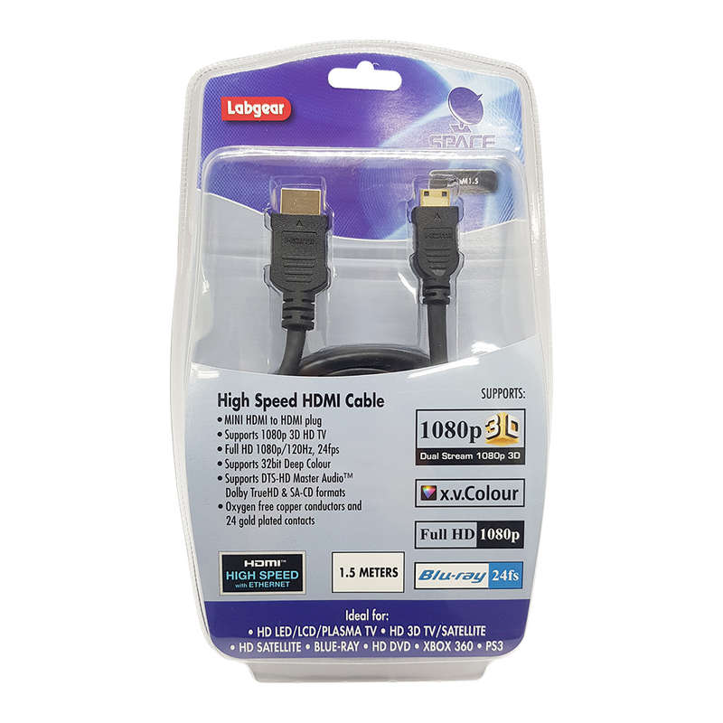 Space TV High Speed HDMI to Mini HDMI Cable - 1.5m