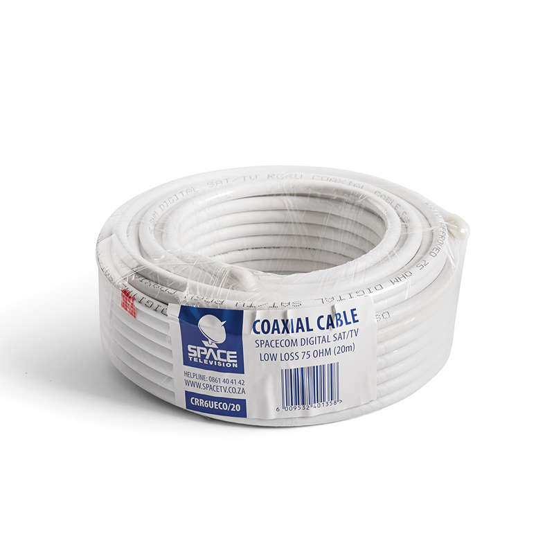 Spacecom RG6U CSS Coax Cable White 20m - CRG6UECO/20M