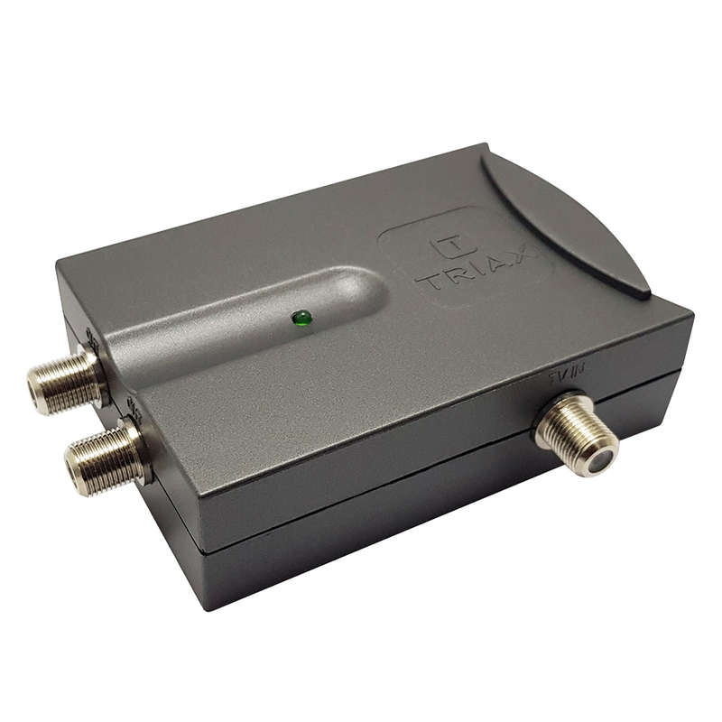 Triax 1 in 2 Out Active TV link Splitter, with IR Return