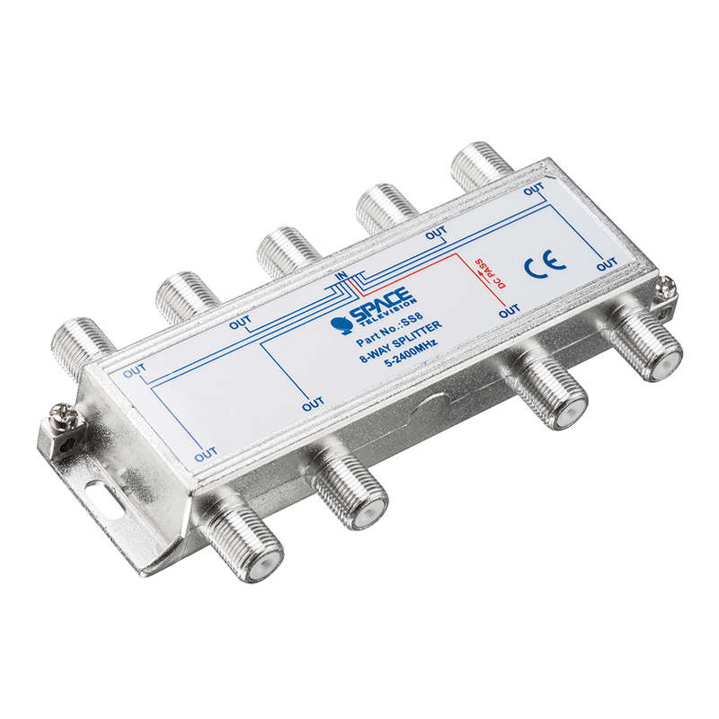 Space TV 8 way F Type TV Signal Splitter for Satellite or Terrestrial