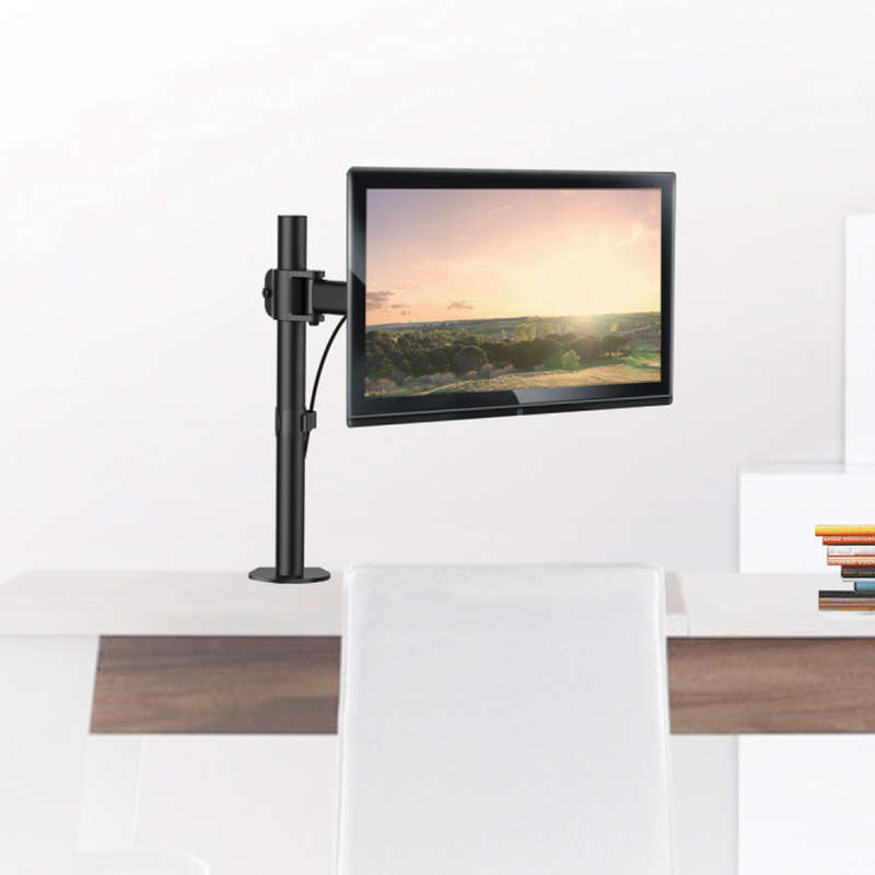 Space TV Adjustable Single Monitor Desktop Mount for 13"-27" Monitors