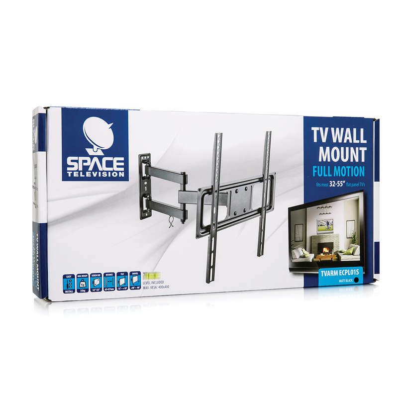 Space TV Full Motion Wall Mount TV Bracket for 32-55" Televisions