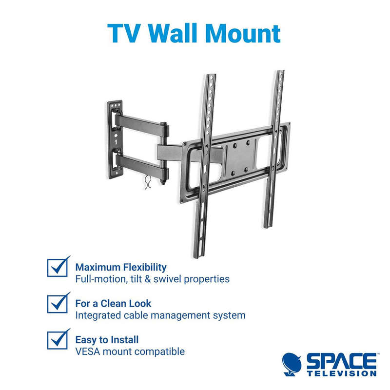 Space TV Full Motion Wall Mount TV Bracket for 32-55" Televisions